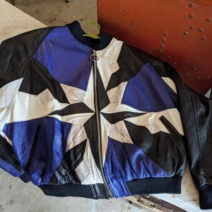 Stellar Ladies 80's Vintage Celestial Leather Bomb